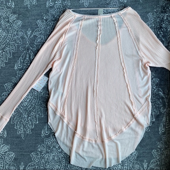 Free People Catalina Thermal Long Sleeve Top Peach - Picture 8 of 8